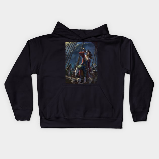 Pirate (Background Edition) Kids Hoodie by nikitanv